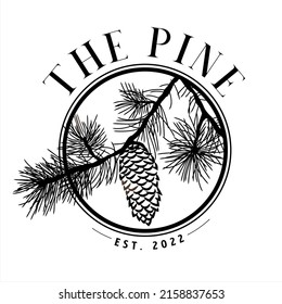 Logotipo Pine, idea de diseño del logo de la empresa, ilustración vectorial
