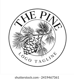 Das Pine-Logo, Firmenlogo-Designkonzepte, Vektorgrafik