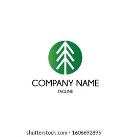 pine logo design in geometric shape.