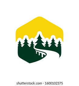 pine logo design template, vector