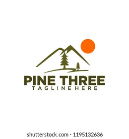 Pine Logo Design. Pine Tree Logo Vector. Pine Forest Logo Template