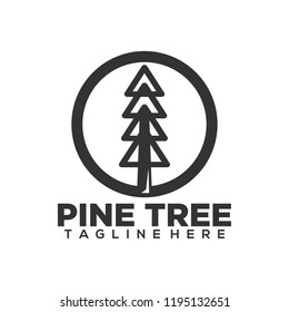 Pine Logo Design. Pine Tree Logo Vector. Pine Forest Logo Template