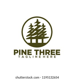 Pine Logo Design. Pine Tree Logo Vector. Pine Forest Logo Template