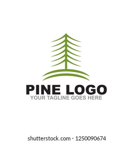 Pine logo design vector template