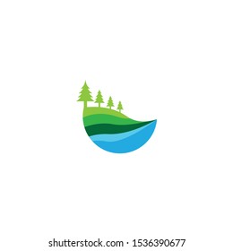 pine logo template icon design