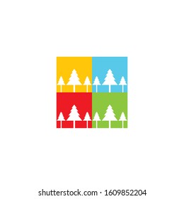 pine logo template icon design