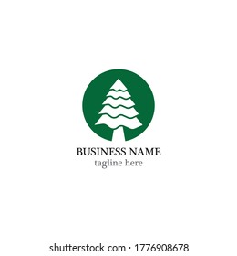pine logo template icon design