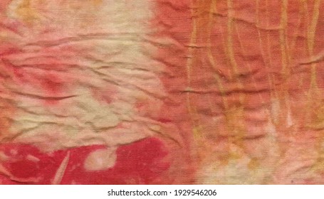 farbige abstrakte, strukturierte Krawatte, buntes Baumwollmuster, rotes orangefarbenes Muster, moderne, kreative Handfarbe, Vektorgrafik