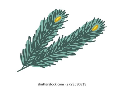 Ilustración de agujas de pino sin esquema