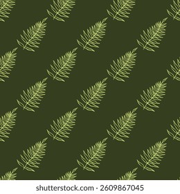 Pine Needles Seamless Vector Pattern Design
