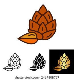 The Pine Nut icon is perfect for showcasing a nutritious seed used in various culinary and healthy dishes.