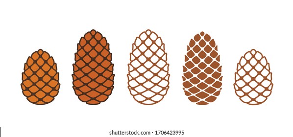 Pine nut logo. Isolated pine nut on white background. Cedar