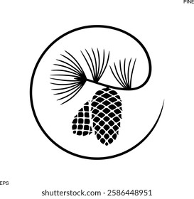 Pine nut logo. Isolated pine nut on white background. Cedar