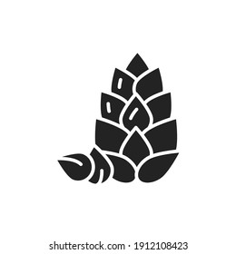 Pine nuts black glyph icon. Isolated vector element. Outline pictogram for web page, mobile app, promo.
