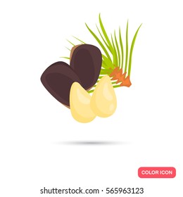 Pine nuts color icon in cartoon design