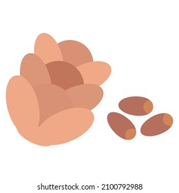 ilustración del vector de clavitud plana de nueces de pino