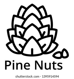 Pine nuts icon. Outline pine nuts vector icon for web design isolated on white background