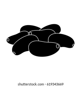Pine nuts.Different kinds of nuts single icon in black style vector symbol stock illustration.