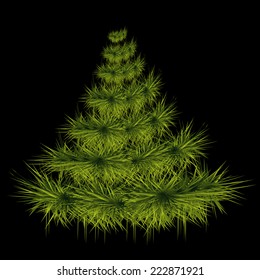 Pine on the black background, New Year, vector, eps 10