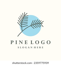 Pine palm Tree line icon. Naturally beautiful symbol. Tree vector outline isolated .