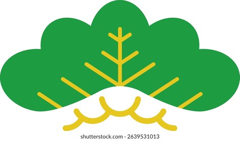 Pine Pattern Icon Illustration in Japanese Style