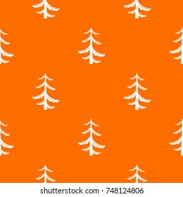 Pine pattern repeat seamless in orange color for any design. Vector geometric illustration