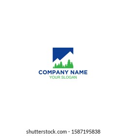 Pine Peak Logo Design Vector