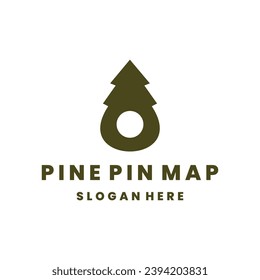pine pin map business logo design vector template.