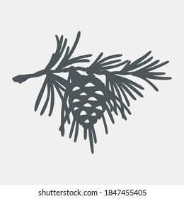 Pine Pinecone tree quality vector illustration cut