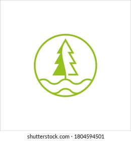 pine river logo design vector sign