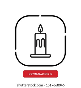 Pine symbol, candle outline vector icon