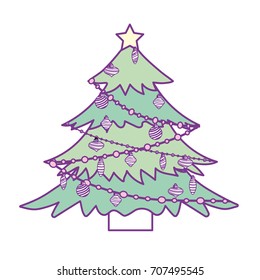 pine tree with balls and lights decoration