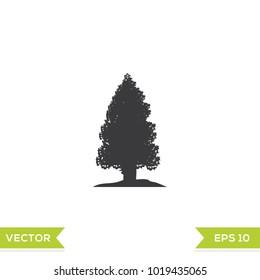 pine tree black web icon flat on white background vector template illustration 