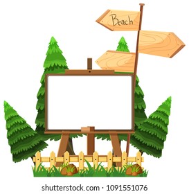 A Pine Tree and Blank Banner illustration