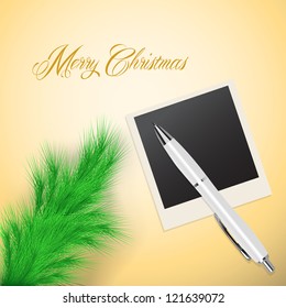 Pine Tree Branch and Photo frame