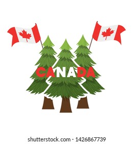 Pine tree and canada symbol design