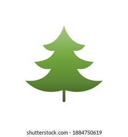 Pine tree or Christmas tree flat icon, Vector.
