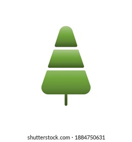 Pine tree or Christmas tree flat icon, Vector.
