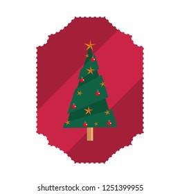 pine tree christmas label decoration