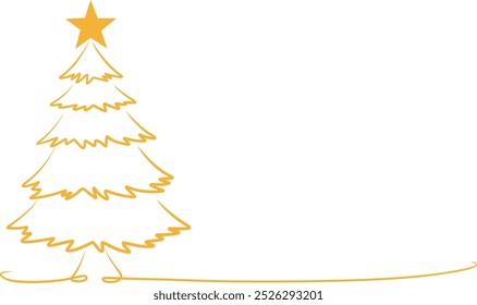 Anuncio de fondo de Vector de arte de línea de Navidad de pino