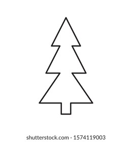 pine tree christmas line style icon vector illustration design