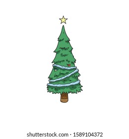 
Pine tree is a Christmas tree with a modern design model - Vector Illustration