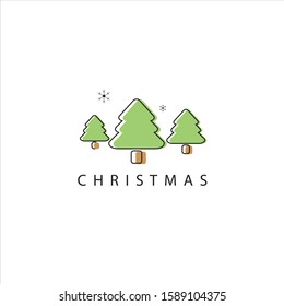 
Pine tree is a Christmas tree with a modern design model - Vector Illustration