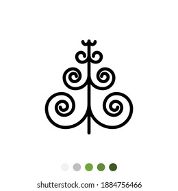 Pine tree or Christmas tree outline icon, Vector.