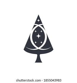pine tree christmas vector icon template illustration