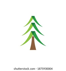 pine tree christmas vector icon template illustration