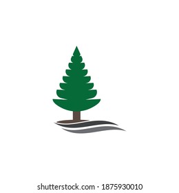 pine tree christmas vector icon template illustration