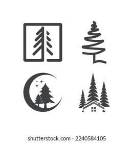 Kiefernbaum-Weihnachten, Vektorsymbol - Illustration