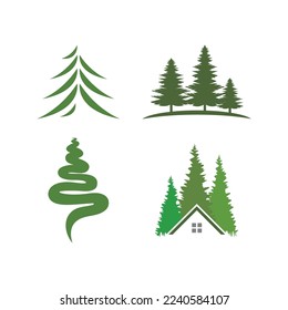 pine tree christmas vector icon template illustration