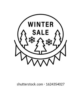 Pine tree circle icon. Simple line, outline vector elements of winter sale icons for ui and ux, website or mobile application